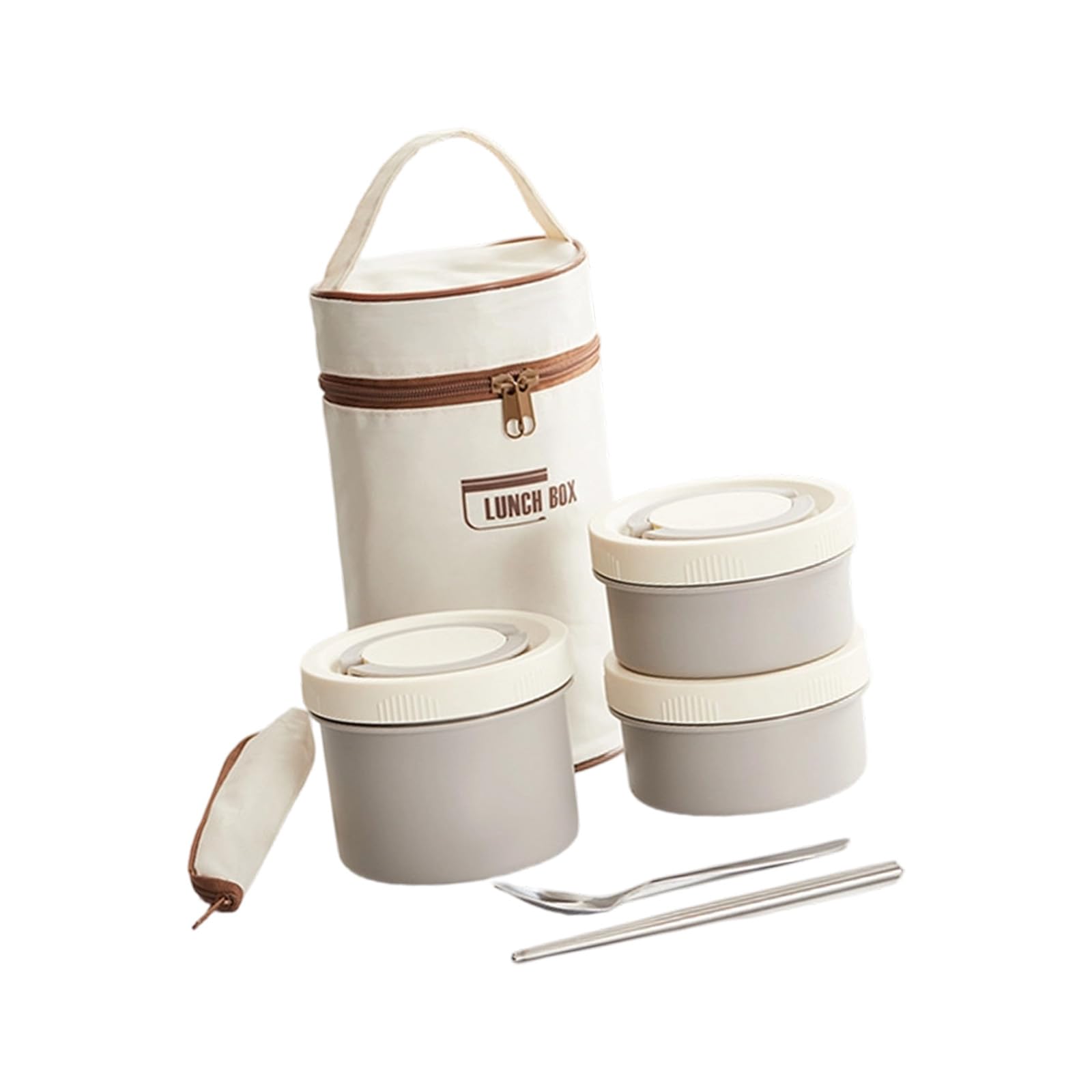 Nucelit Stackable Stainless Steel Mealbox Set, 4-Tier Thermal Lunch Bag with Dishwasher-Safe Canisters for Outdoors Rustless Mealbox Large Capacity