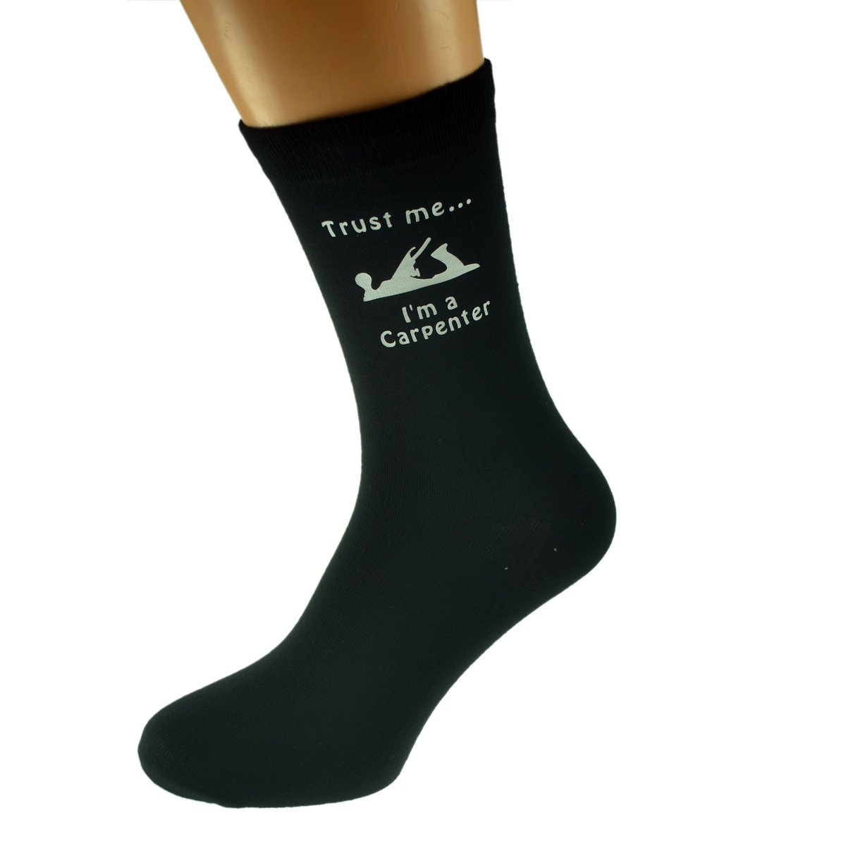 GTR-Prestige Giftware Trust me I'm a Carpenter Mens Black Socks UK Mens Size 5-12 - X6N505