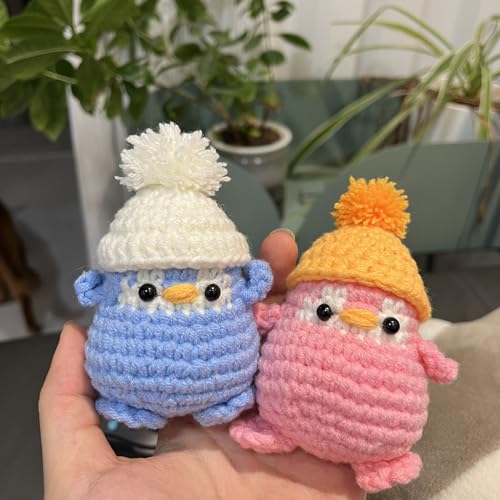 Image of Weronique Penguin is a Challenging Crochet kit for Beginners, Step-by-Step Crochet Tutorial Help The Crafter to Easily Get Started, DIY Crochet Knitting Material Kit Included All The Necessary Tools
