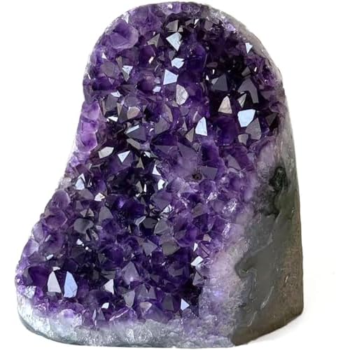 Extreme Rocks & Fossils Amethyst Cluster - 2 to 2.5 lb. Cluster with Polished Edges. Powerful, Deep Purple Crystals. Geode from Uruguay
