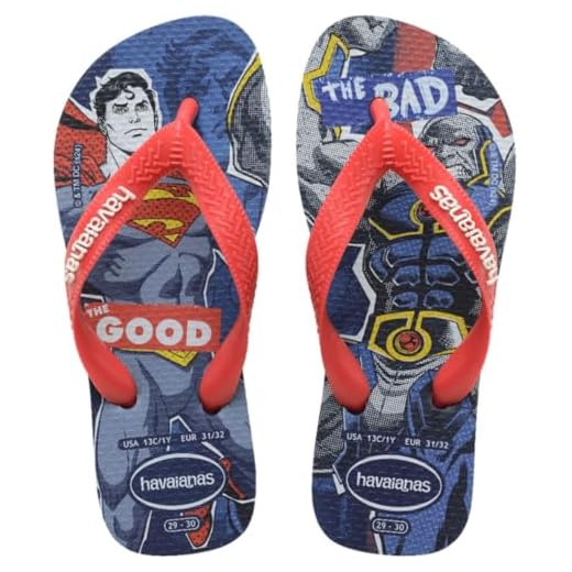 Chinelo Havaianas Infantil Kids Heróis Super Homem Menino (Azul Marinho, BR, Criança de 4 a 8 anos, Faixa Numérico, M, 27, 28)