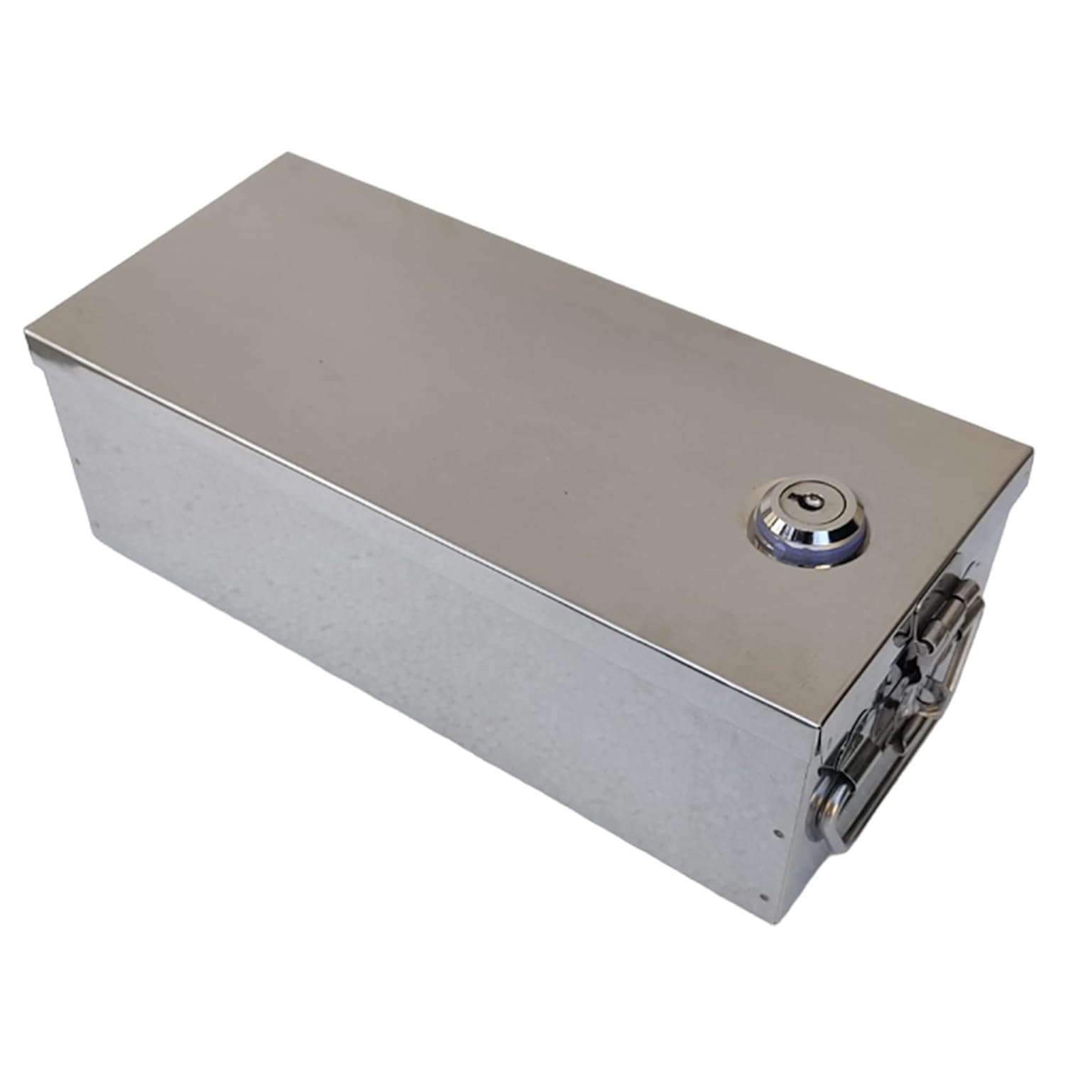 Stainless Steel Bank Safe Locker Box with Pre-Fitted Lock & 2 Keys, Cash Drawer, Jewellery Storage Container, Money & Document Organizer for Home, Office, Shop & Hotel, 8 Inch, Silver-image-47