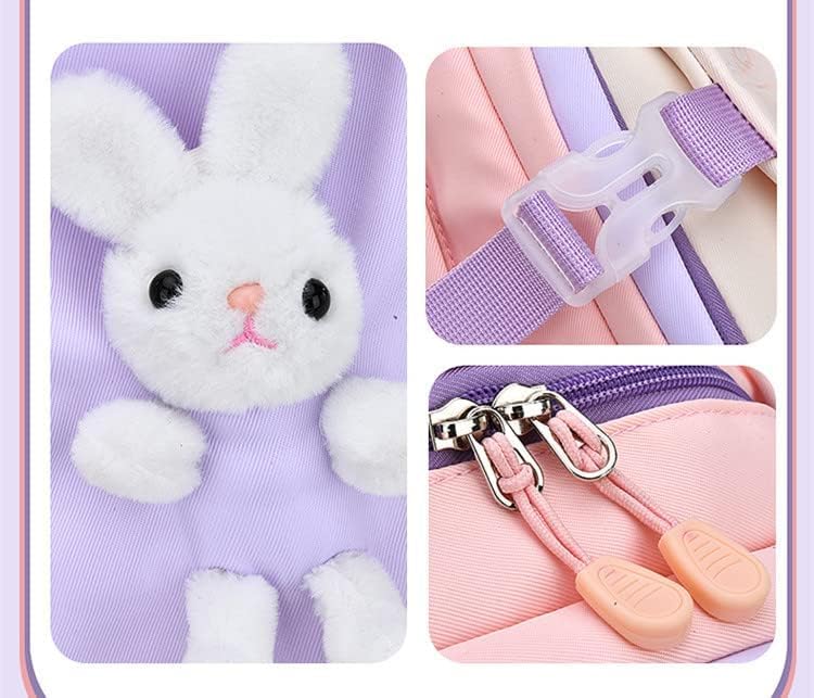 Image of Cots and Cuddles Cute Kawaii Bunny Soft Toy Large Capacity Backpack Bag for Primary School Girl Kids