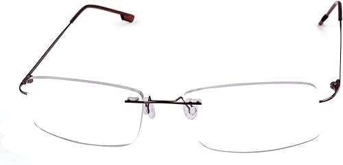 Vista 13 de Agstum Titanium Alloy Flexible Rimless Hinged Frame Optical Eyeglasses Frames