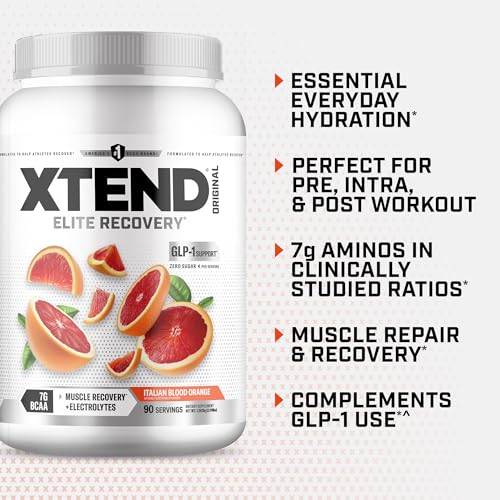 Image of Xtend Original BCAA Powder 7g BCAA and 2.5g L-Glutamine, Sugar Free Post Workout Muscle Recovery Drink with Amino Acids for Men & Women, 90 Servings