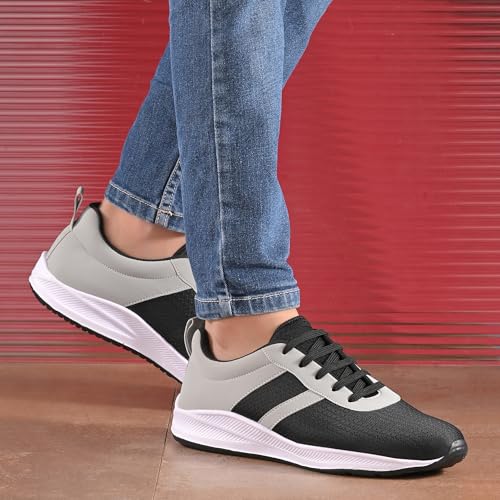 Image of Centrino Urban Sneakers for Man | Shoes for Men Stylish | Casual Lightweight Lace-Up Canvas Walking Shoes | Cushioned Insole | Breathable Comfortable Anti-Skid Sole | Trendy Mens Shoes for City Walks (6823)