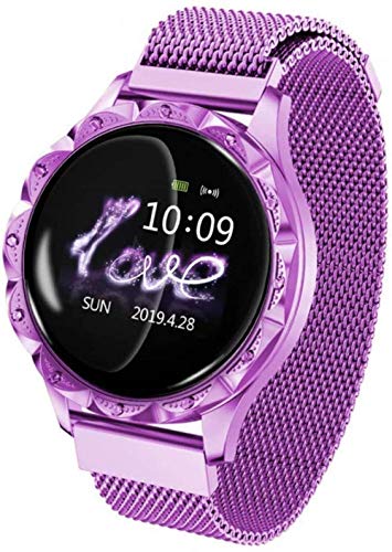 Preisvergleich Produktbild DHTOMC Smartwatch, Sport-Smartwatch, Blutdruckmessung, weibliche physiologische Periode, Erinnerung, wasserdicht, Sportarmband, gehobene Farbe (lila)