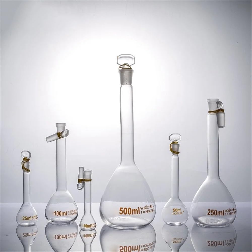 Matraccio volumetrico da 2000 ml in vetro neutro di classe A con una tacca graduazione e tappo in, attrezzatura laboratorio Attrezzature da laboratorio
