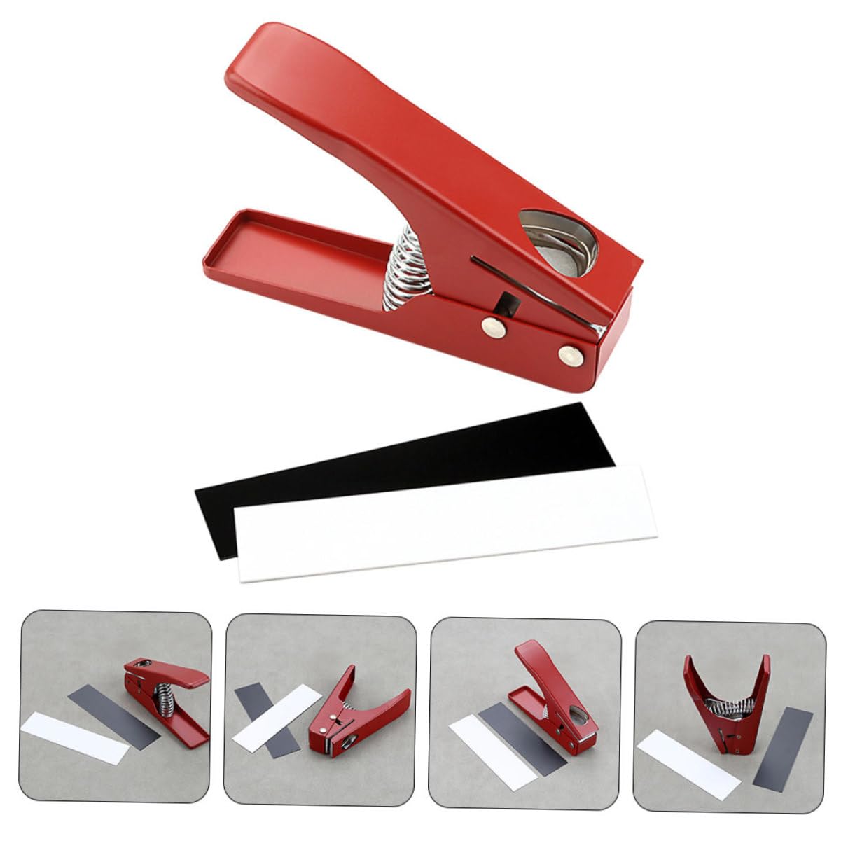 Strumento per Taglio Plettri Chitarra Personalizzati in Metallo Rosso per Creazione Plettri Personalizzati Fai da Te