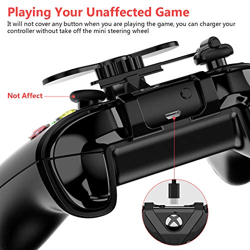 Xbox One Mini Steering Wheel, Xbox One Controller Add-on Replacement Accessories for All Xbox Racing Game (Black)