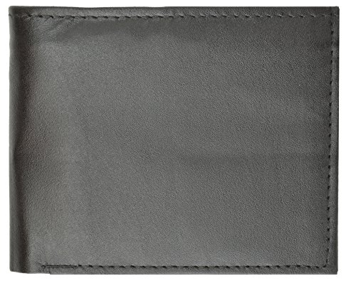 MARSHAL Wallet Leather Men Bifold Wallet Removable ID Case Hidden Compartment (Black)3