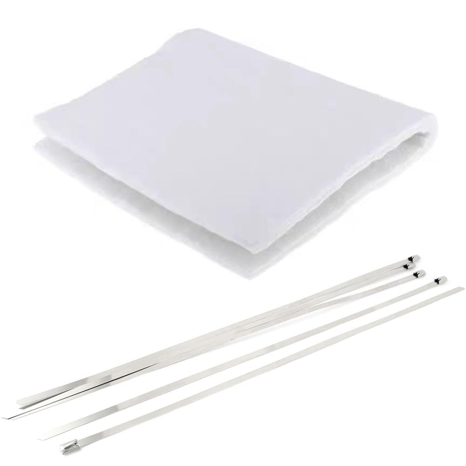 Muffler Mat muffler packing Fiberglass Exhaust muffler packing material Universal Muffler Packing for 2-Stroke 4-Stroke Motorcycle ATV Dirt Bike (SIZE 0.4 x 21.6 x 11.3 in +9" Ladder Tie Wrap Kit)