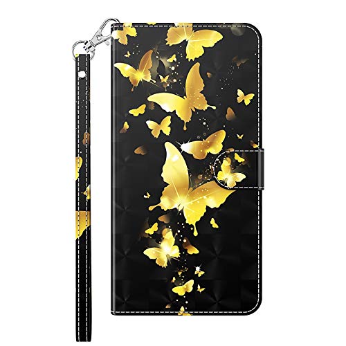 Rapuled Kompatibel mit Samsung Galaxy Note 10 Plus Hülle, Handyhülle für Samsung Note 10 Plus, Leder Wallet Magnet Etui Schutzhülle Lederhülle Klapphülle Tasche Flip Book Hülle Cover (Schmetterling 4)