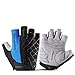 Guantes de Bicicleta, Guantes a Prueba de Golpes de Espuma, Guantes Cortos de Medio Dedo engrosados, Guantes Transpirables Antideslizantes para Hombres - S109BL, M