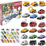 Calendario de Adviento con 24 coches de juguete. 24 días de sorpresas. Caja de juguetes. Calendario de Adviento para...