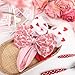 ONENINEDREAM Valentines Bows for Baby Girls 6'' Large Nylon Headband Handmade Hairbands with Bows Red Light Pink Heart Baby Valentines Day Gifts Hair Accessories Kids