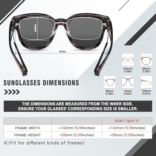 Image of DUCO Fit Over Sunglasses for Men Women Wear Over Glasses Retro Wrap Around Polarized Sun Glasses UV400 Protection