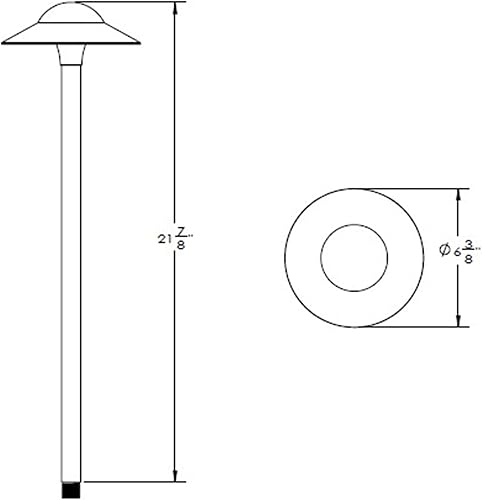 Miniatura 8 de WAC Iluminación de paisaje, toldo LED de 12 V para camino y área con tapa redonda de 6.5 pulgadas, 2700 K, LED cálido incorporado en bronce