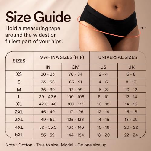Image of Mahina Cotton Period Underwear - Black | High-Rise | Leak-Proof 12Hr | Reusable 100 Washes | No Pads Needed | Lab Tested | Women & Girls