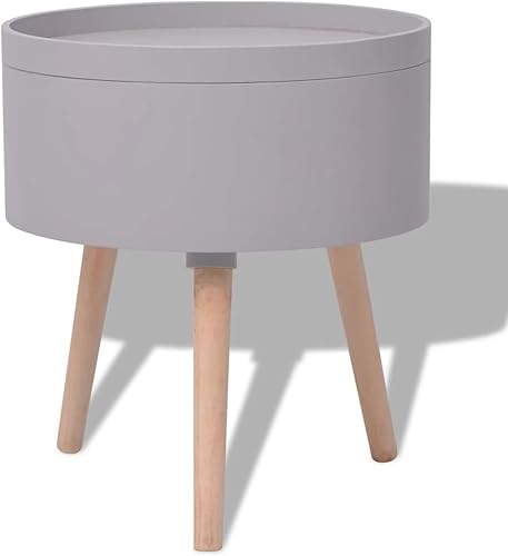 Miniatura 5 de BaraSh Mesa auxiliar moderna de noche para cama, mesas decorativas para sala de estar, mesa decorativa moderna con bandeja para servir, redonda,