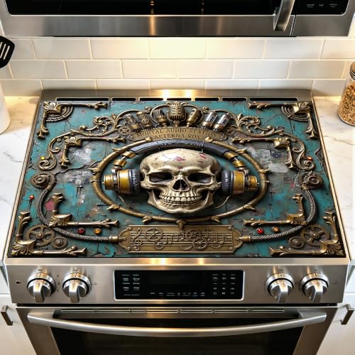 Image of Halloween Skull Stove Top Covers for Electric Stove, 28.4x20.5 in