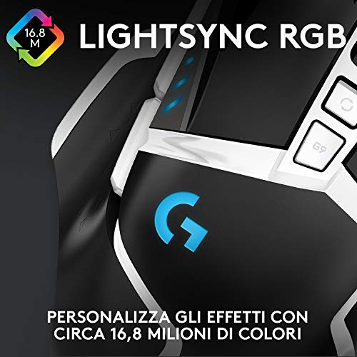 Mouse-da-gioco-cablato-ad-alte-prestazioni-Logitech-G502-HERO-Special-Edition-sensore-HERO-25K-25600-DPI-RGB-peso-regolabile-11-pulsanti-programmabili-PCMac-bianco-e-nero