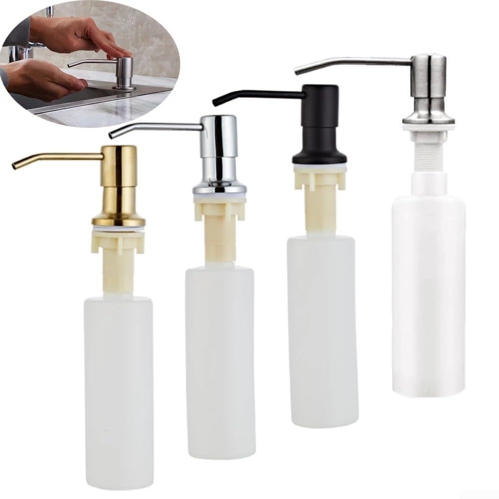 Dispensador de jabón negro, dispensador de fregadero de cocina de 500 ml, fácil y rápido de usar (negro)