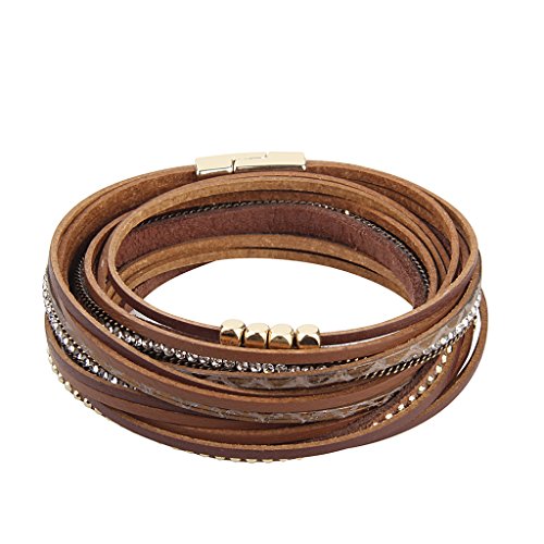 Leopard Print Leather Wrap Bracelet in Multilayer Strands Leahter Cuff Bracelets for Women Mother Wife4