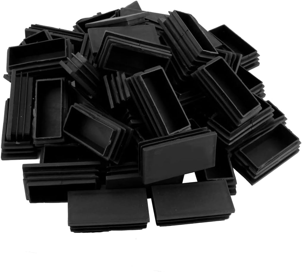 XYWHPGV Plastic Rectangle End Cap Tube Pipe Tubing Insert 60mm x 30mm 50 Pcs Black(fba2f dc385 ce1de ff358 761ca d8ffe