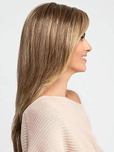 Miles of Style Wig Color SS23/61 SHADED CREAM - 15" Mid-Back Length Long Soft Layers Sculpted Waves Heat Friendly Synthetic Lace Front Part Bundle MaxWigs Hairloss Booklet