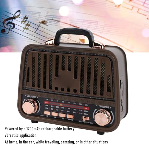 Altavoz Retro Bluetooth con Radio AM FM SW Recargable miniatura 7