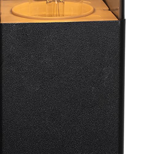 Qazqa Modern außen Pollerleuchte, Wegeleuchte, Pollerlampe für den Garten - Denmark - Schwarz mit Rauchglas, max. 15W, Geeignet für LED, 70cm, IP44