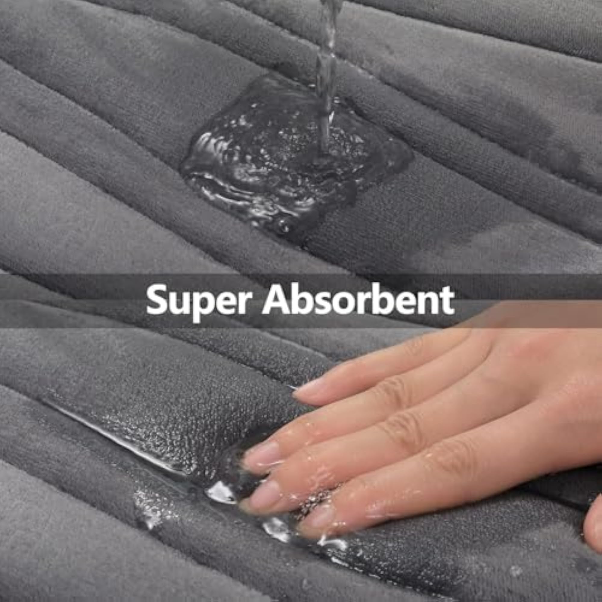 Stylish Nonslip Bathroom Bath Mats, Water Absorbent