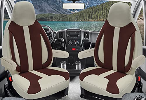 Housses de siège sur mesure haut de gamme marron beige pour camping-car Fiat Ducato