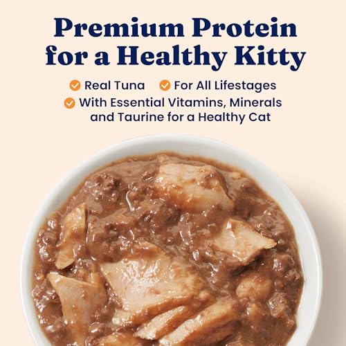 Image of Solid Gold Wet Cat Food Shreds in Gravy - Canned Cat Food Made w /Real Tuna - Five Oceans Grain Free - 16ct /6oz Can