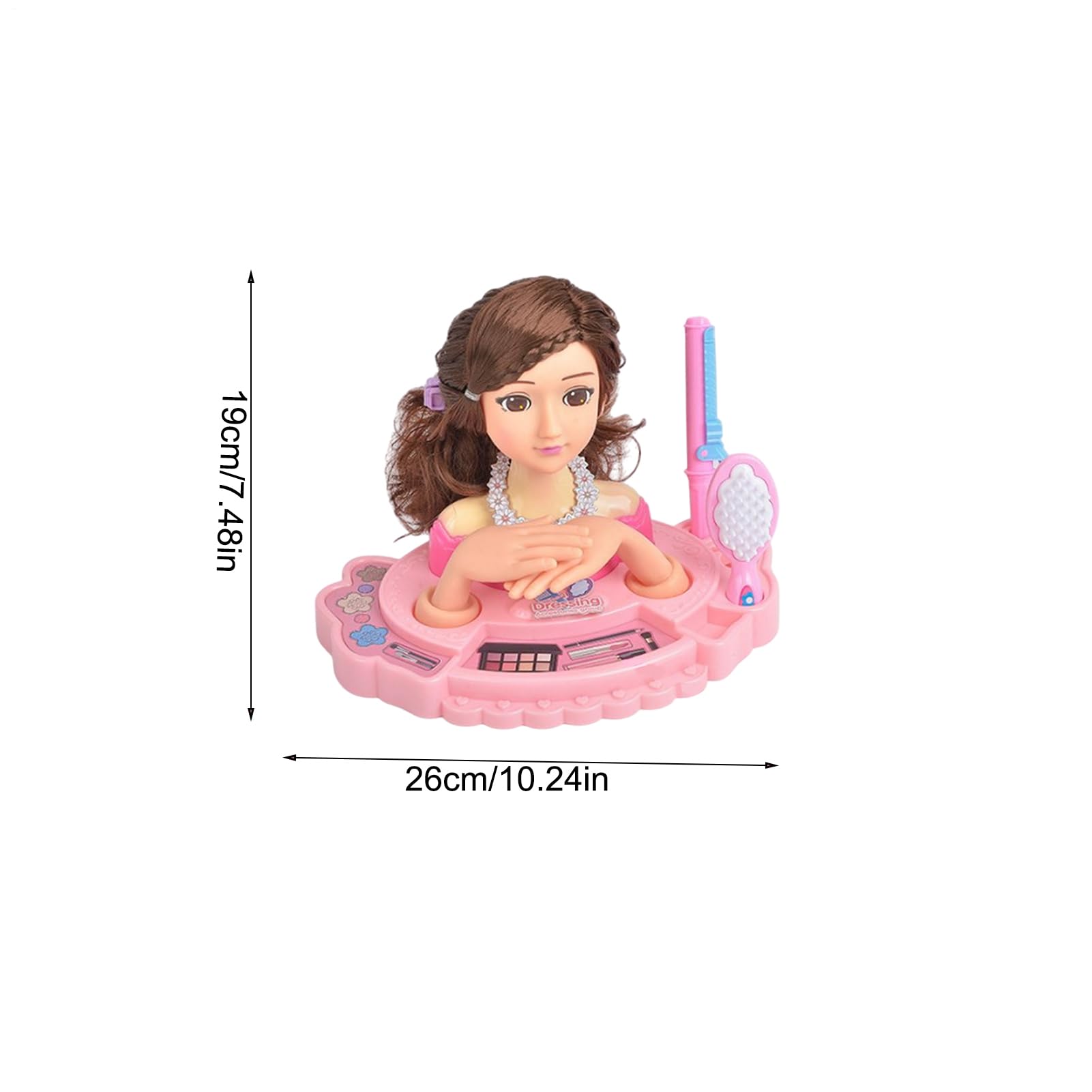 Cabeza de muñeca para niños para peinar el cabello - Kit de peluquería y maquillaje multiusos para niñas con cepillos, peines y accesorios, juego de actividades de juego creativo | Regalo ideal para N