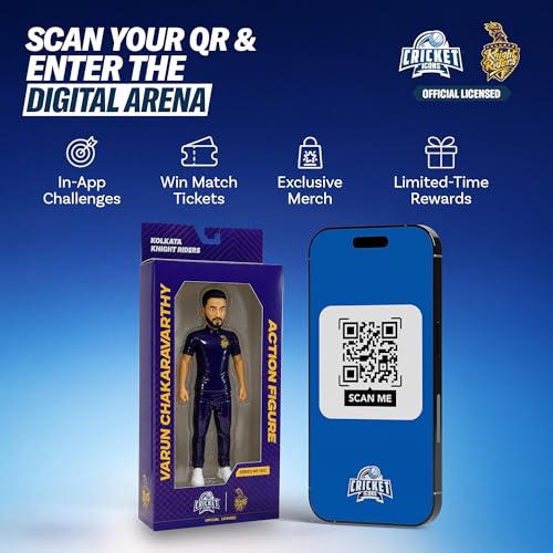 Image of Action Figure, IPL Edition 360 Rotatable Head, Cricket Player for Fans & Collectors (7 Inch Varun Chakaravarthy)