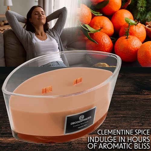 DECO EXPRESS Scented Candles, Double Wick Crackle Candles, Long 50 Hours Burn Time, Calming & Cosy Home Decor, Birthday - Image 3
