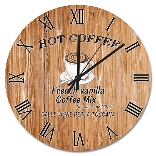 Horloge murale en bois vieilli antique de 38cm grand format - 2