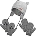 SATINIOR Conjunto de Guantes Sombrero de Bebé Gorro de Orejera de Invierno en Forma de Oso Guantes de Punto de Completos Dedos para Niños Niñas