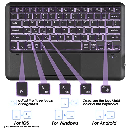 image for Coastacloud Portable Wireless Bluetooth Keyboard with Multi-Touch Touc