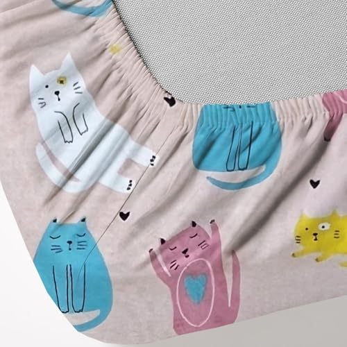 Image of Weave & Decor Kids Fitted bedsheets Single Bed 36x78x6 inch with Pillow Cover 20x30 inch, Breathable Soft Fabric, for Single Mattress