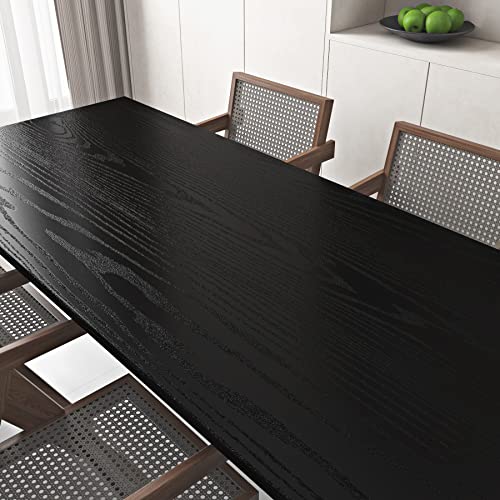 Papel pintado autoadhesivo pared dormitorio negra con textura madera 3