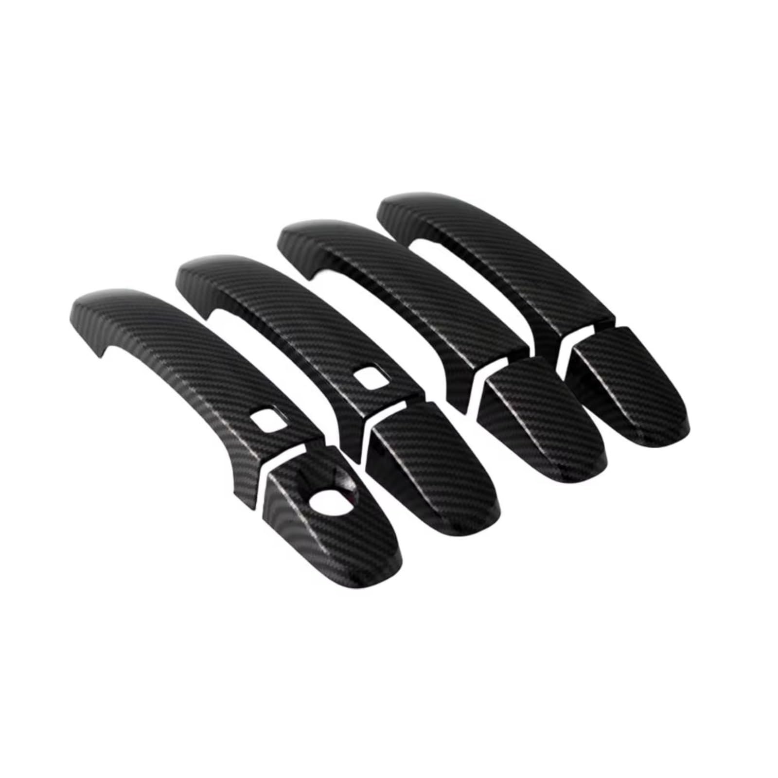 Qdzvalumv One Color Car Door Handles Cover Shell Compatible With For Ranger For Wildtrak T6 2012-2021 Car Door Handle Cover Decoration Stickers Set(Carbon Fiber 2Smart)