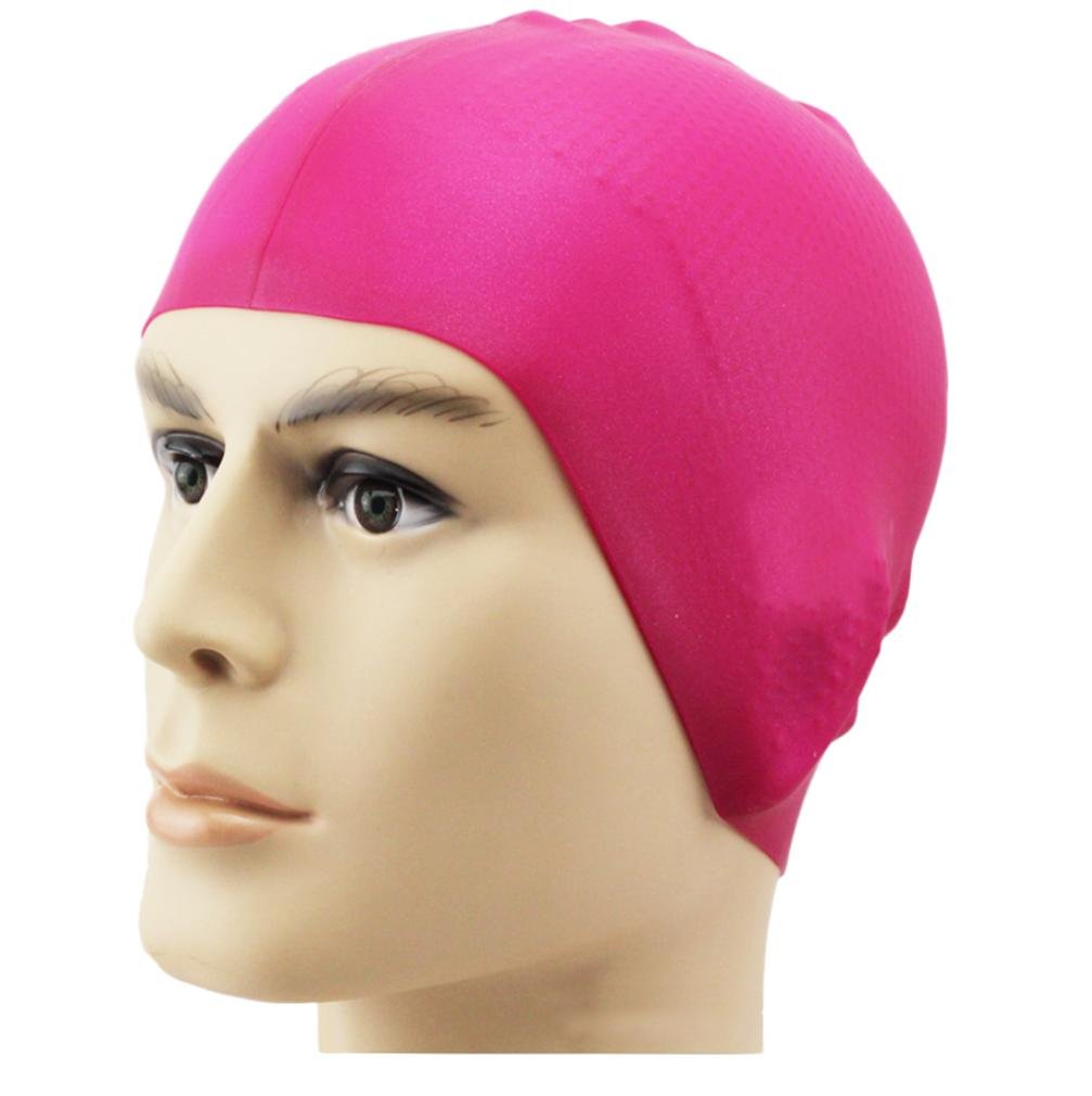 Swimming cap HLSilikon-Schwimmkappe Wasserdichtes Granulat Bunte Schwimmkappe Hochelastische Kappe, Roses Red,Roses red