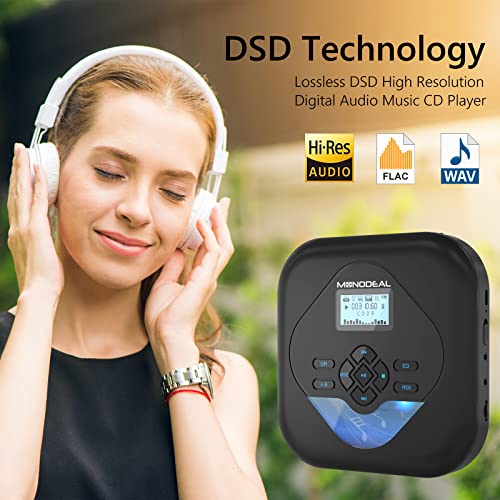 Monodeal MD702 Cd Player Portable,Bluetooth Cd Player With Speakers,Rechargeable Walkman Cd Player For Car And Home,Small Anti-Skip Cd Player thumb #1
