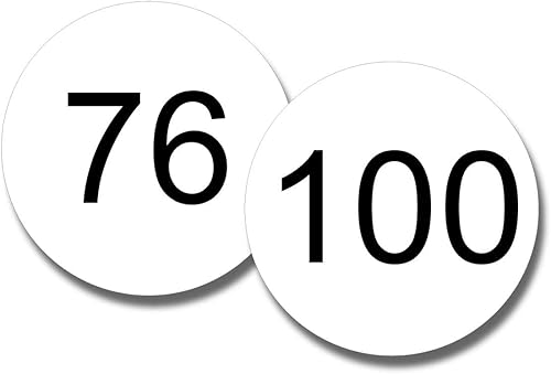 Miniatura 7 de NapTags Calcomanías de vinilo numeradas con círculos, vinilo flexible con adhesivo acrílico, 1.5 x 1.5 pulgadas (negro con números blancos, 1-25)