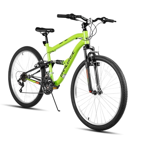HH HILAND Full Suspension Mens Mountain Bike, 18 Speed, 26 Inch Wheel, Dual V Brake Bike for Men Womens Adult Bicycle