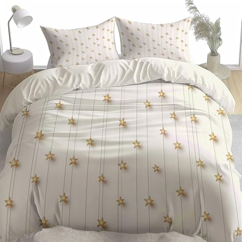 Beige Duvet Cover Toddler Star 3 Pieces Bedding Set 40