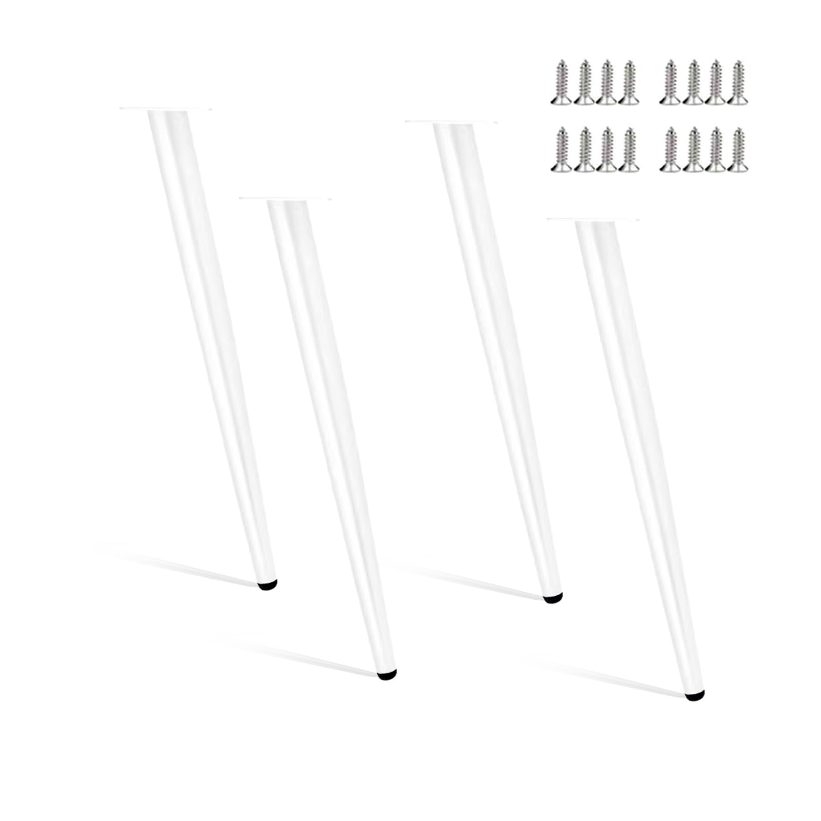 Gambe da Tavolo in Metallo Regolabili da 4 Pezzi - Mobili di Ricambio per Divano, scrivania, Sedia, Mobile e cassettiera, 50 cm, Bianche, Resistenti, per Uso Domestico e Ufficio
